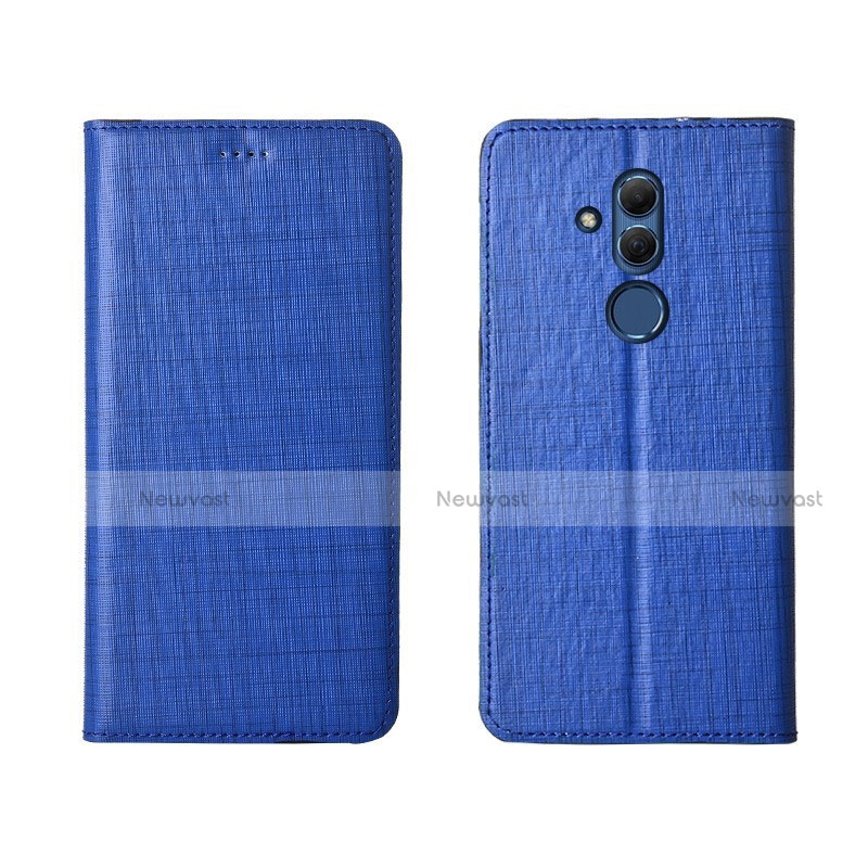 Leather Case Stands Flip Cover T02 Holder for Huawei Mate 20 Lite Blue