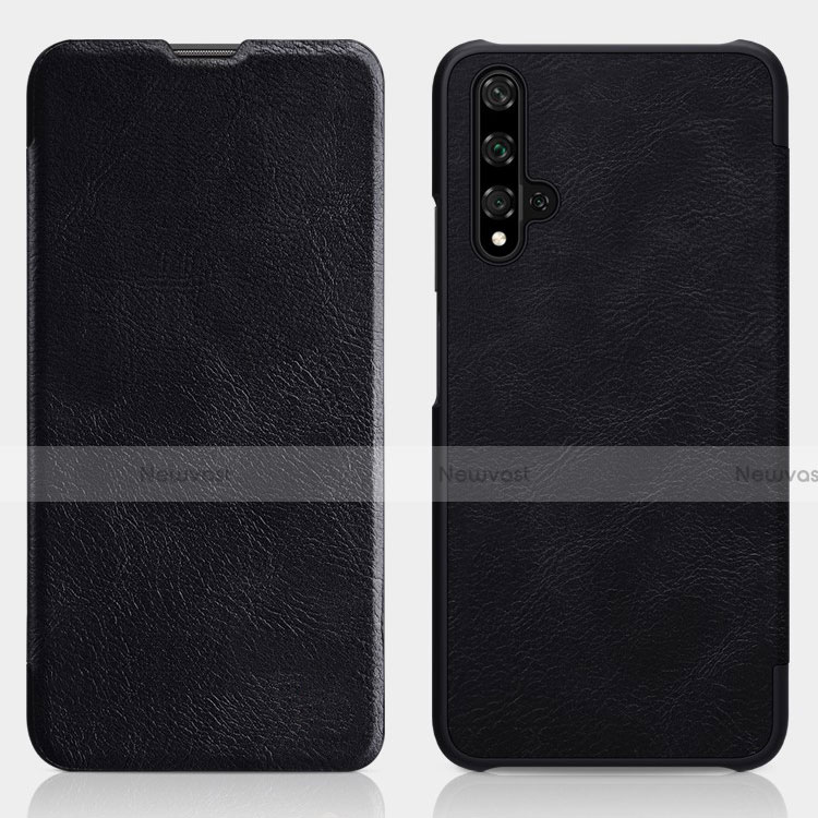 Leather Case Stands Flip Cover T02 Holder for Huawei Nova 5T Black