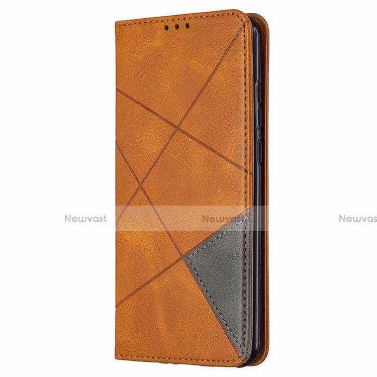 Leather Case Stands Flip Cover T02 Holder for Huawei P Smart (2020) Orange