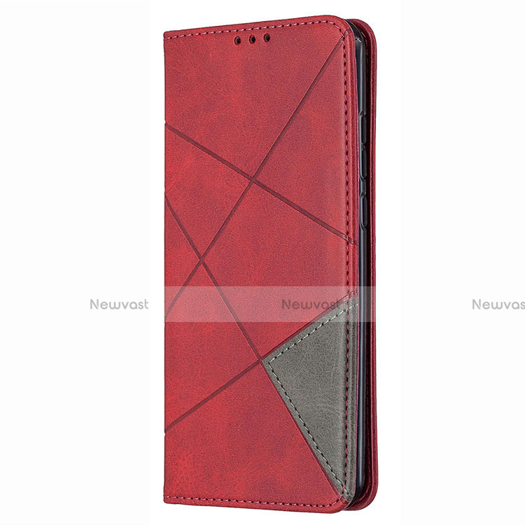 Leather Case Stands Flip Cover T02 Holder for Huawei P Smart (2020) Red