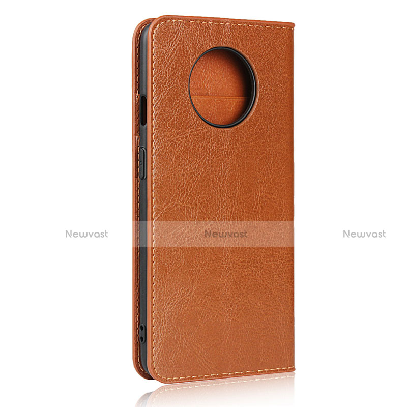 Leather Case Stands Flip Cover T02 Holder for OnePlus 7T Orange