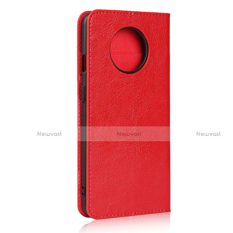 Leather Case Stands Flip Cover T02 Holder for OnePlus 7T Red
