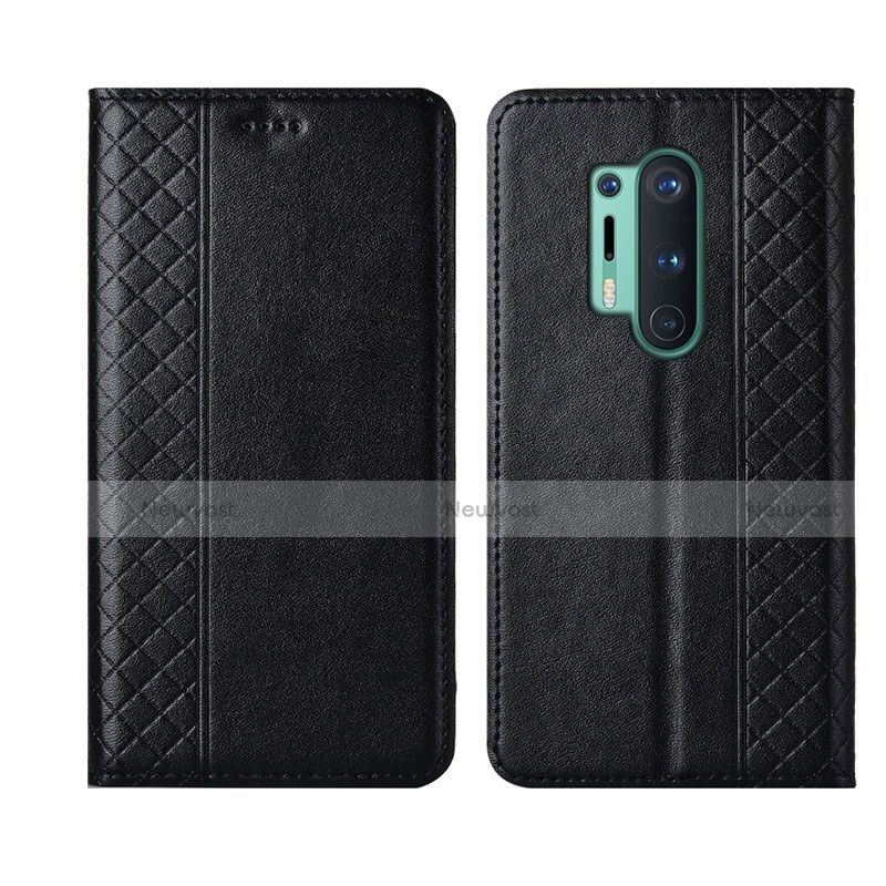 Leather Case Stands Flip Cover T02 Holder for OnePlus 8 Pro
