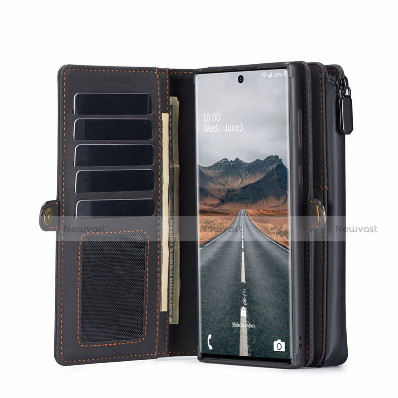 Leather Case Stands Flip Cover T02 Holder for Samsung Galaxy Note 20 Ultra 5G