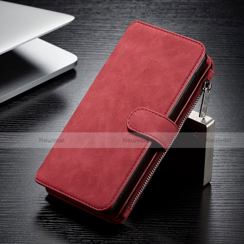 Leather Case Stands Flip Cover T02 Holder for Samsung Galaxy S10e Red