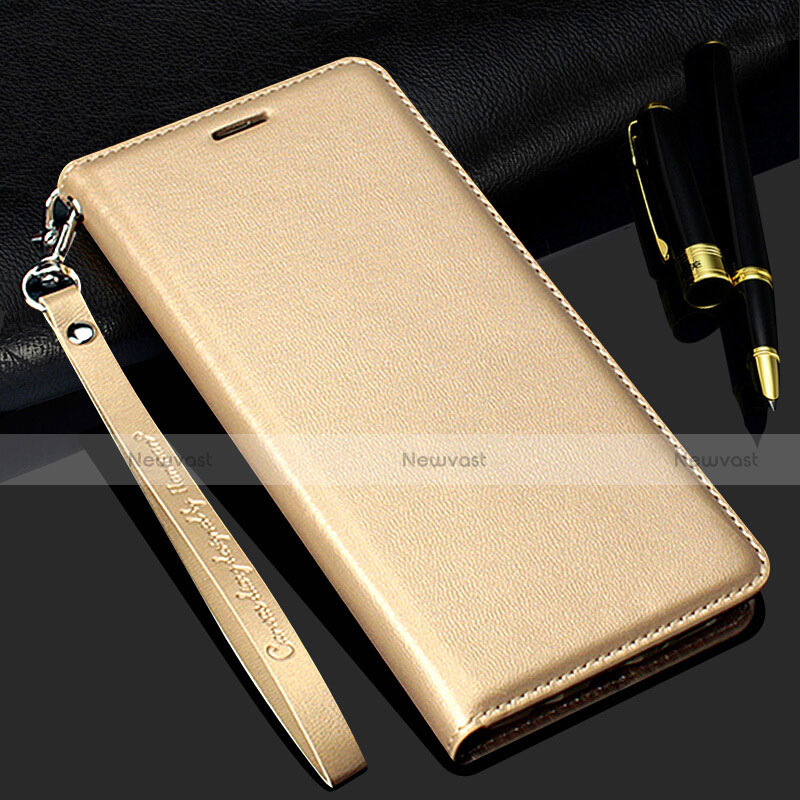 Leather Case Stands Flip Cover T02 Holder for Samsung Galaxy S20 Gold