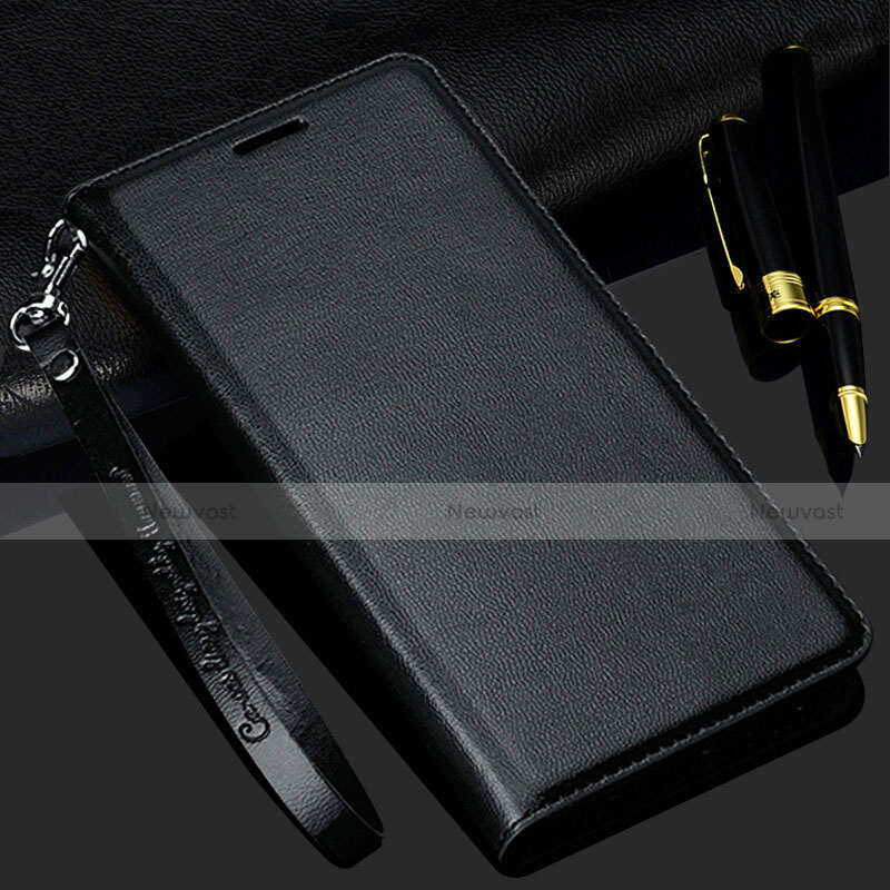 Leather Case Stands Flip Cover T02 Holder for Samsung Galaxy S20 Ultra 5G Black