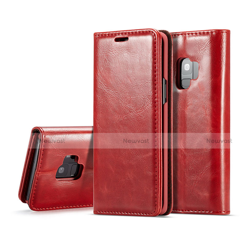 Leather Case Stands Flip Cover T02 Holder for Samsung Galaxy S9