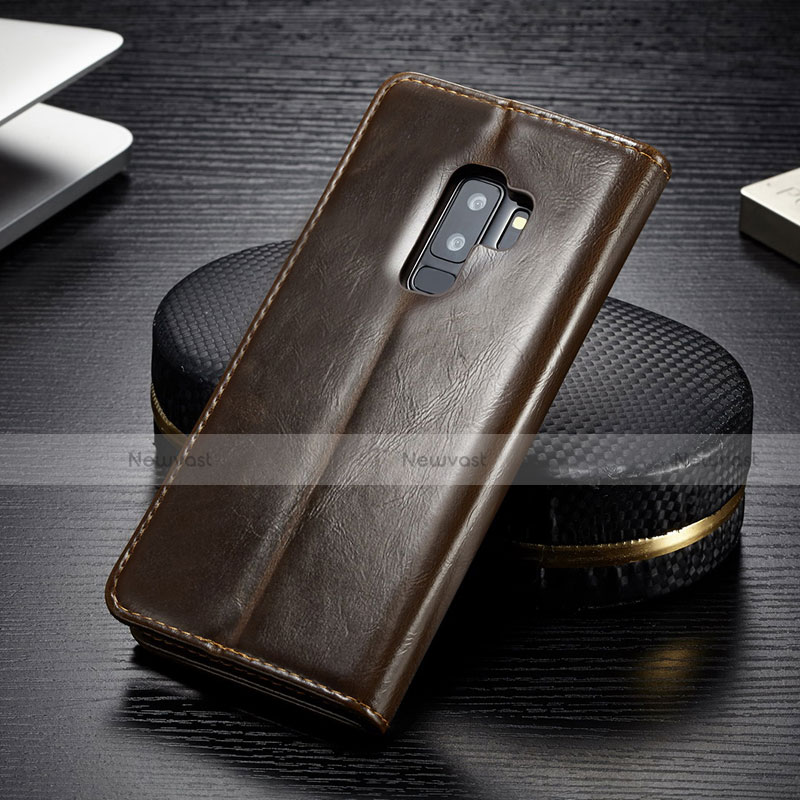 Leather Case Stands Flip Cover T02 Holder for Samsung Galaxy S9 Plus