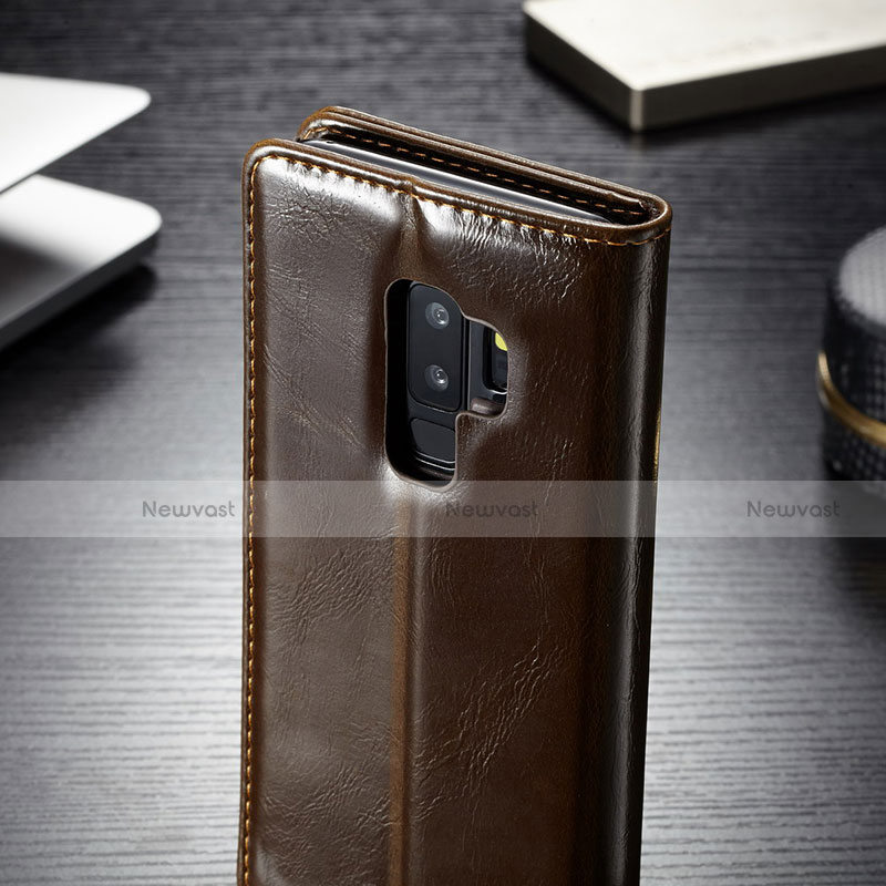 Leather Case Stands Flip Cover T02 Holder for Samsung Galaxy S9 Plus