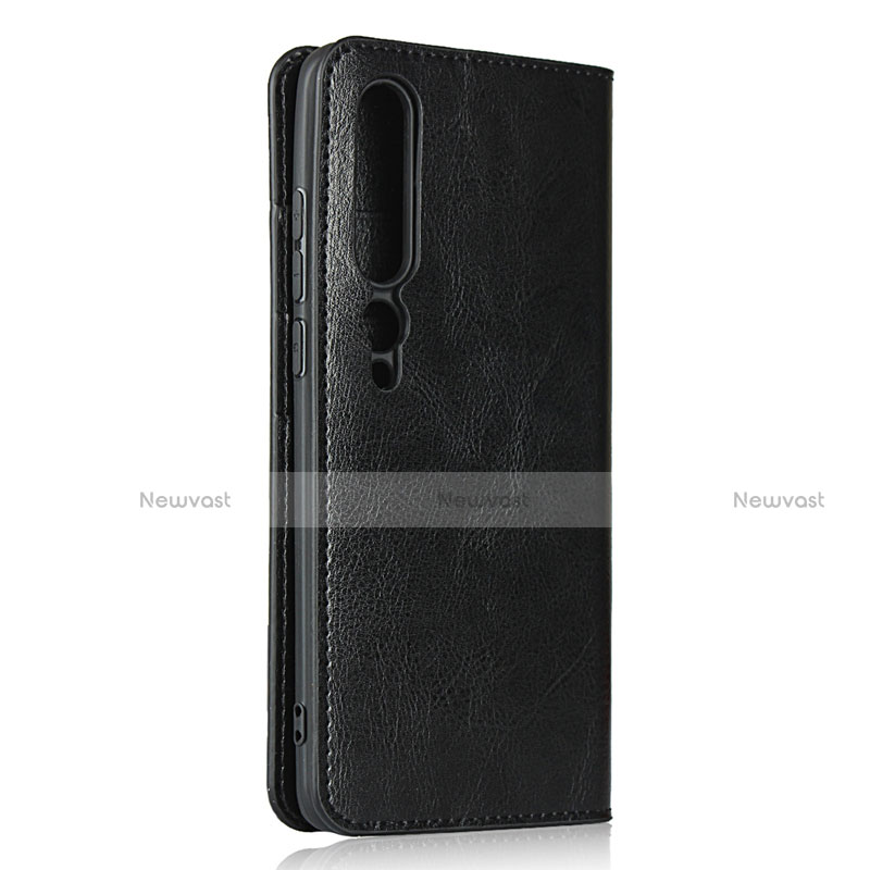 Leather Case Stands Flip Cover T02 Holder for Xiaomi Mi 10 Pro Black