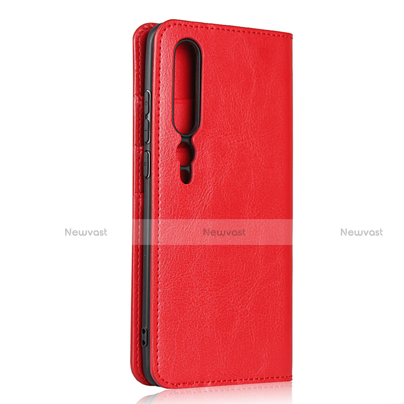 Leather Case Stands Flip Cover T02 Holder for Xiaomi Mi 10 Pro Red