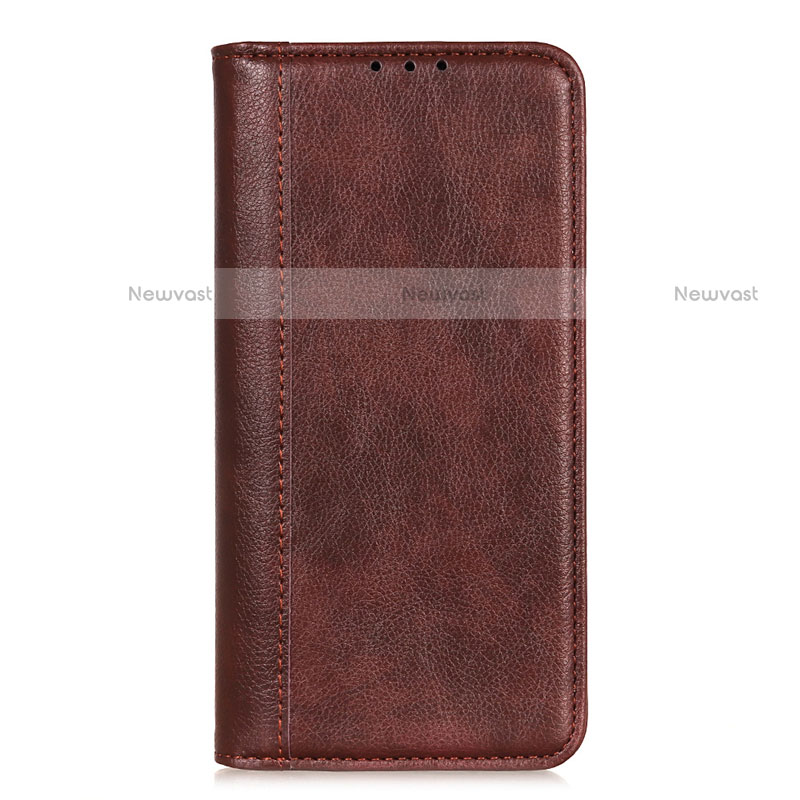 Leather Case Stands Flip Cover T02 Holder for Xiaomi Poco M3 Brown