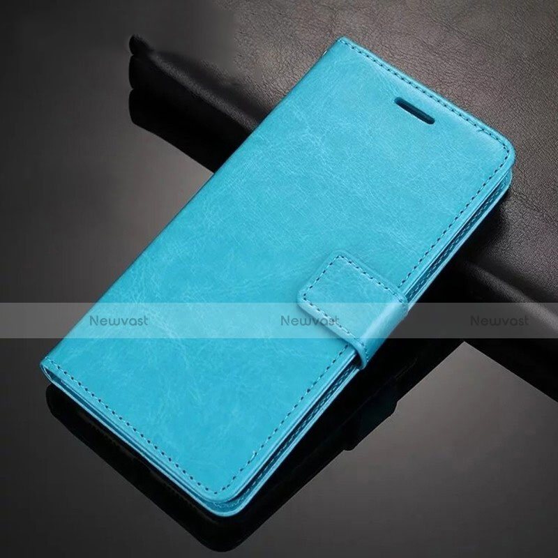 Leather Case Stands Flip Cover T02 Holder for Xiaomi Redmi Note 8 (2021) Sky Blue