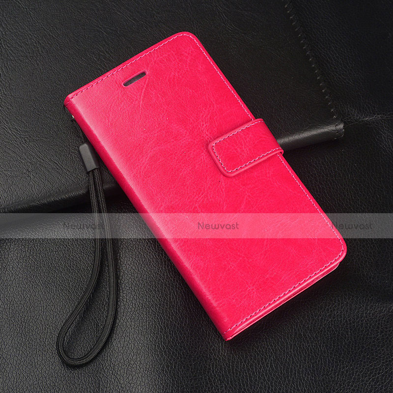Leather Case Stands Flip Cover T02 Holder for Xiaomi Redmi Note 8 Pro Hot Pink