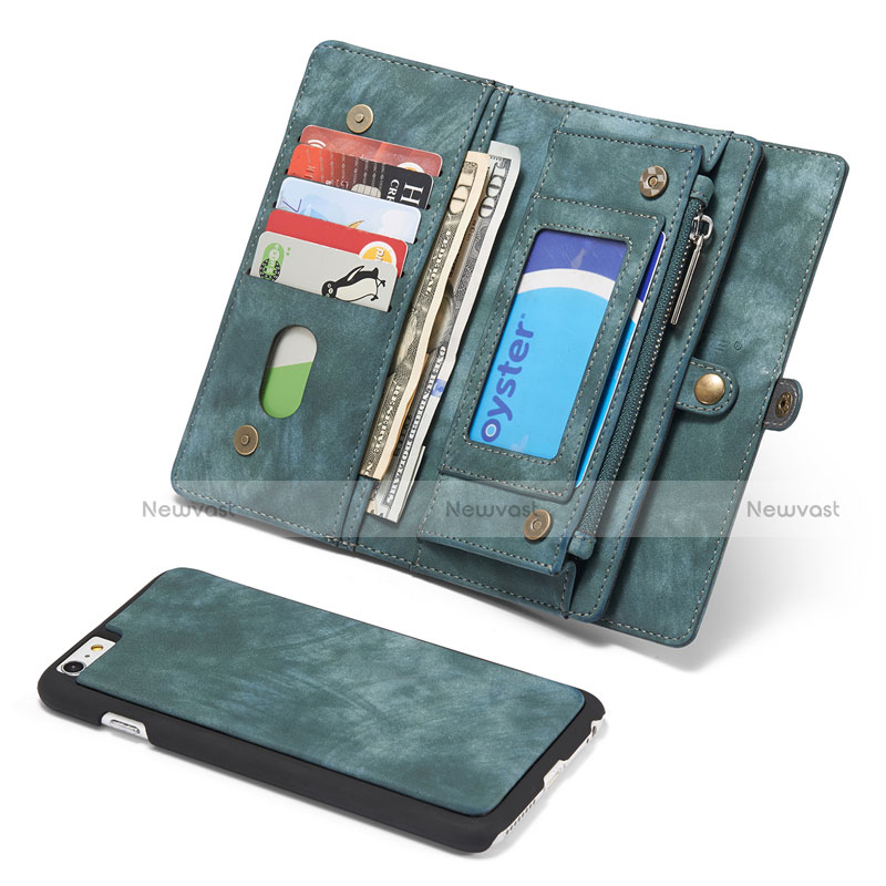 Leather Case Stands Flip Cover T03 Holder for Apple iPhone 6S Green