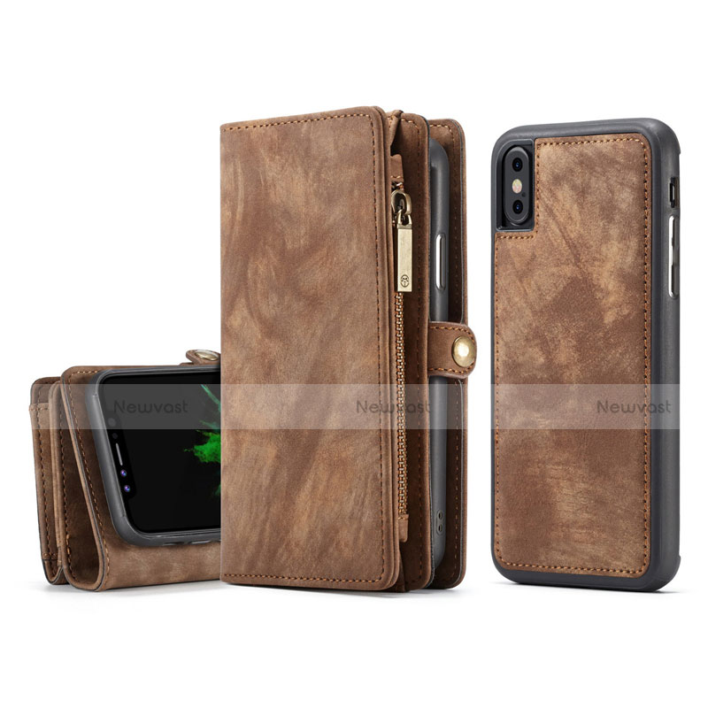Leather Case Stands Flip Cover T03 Holder for Apple iPhone Xs