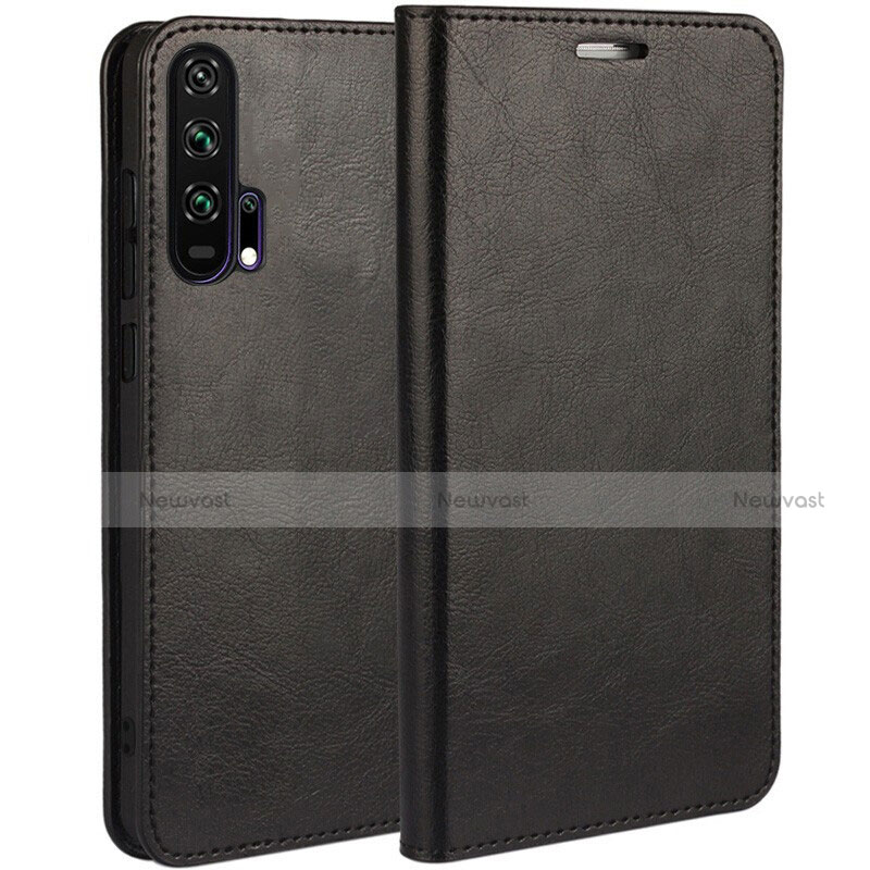 Leather Case Stands Flip Cover T03 Holder for Huawei Honor 20 Pro Black