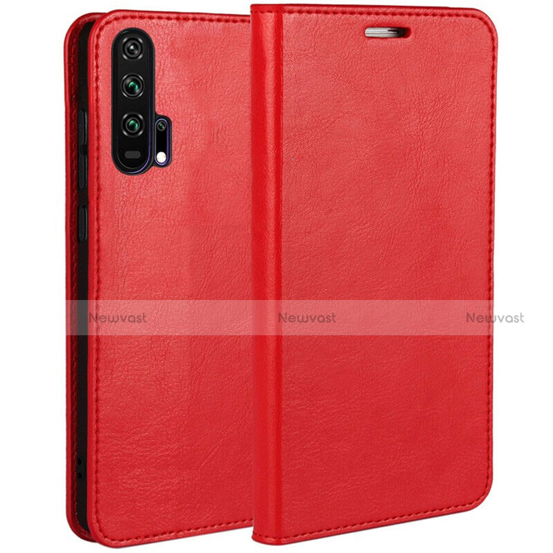Leather Case Stands Flip Cover T03 Holder for Huawei Honor 20 Pro Red