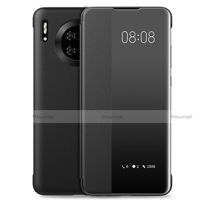 Leather Case Stands Flip Cover T03 Holder for Huawei Mate 30 Pro Black