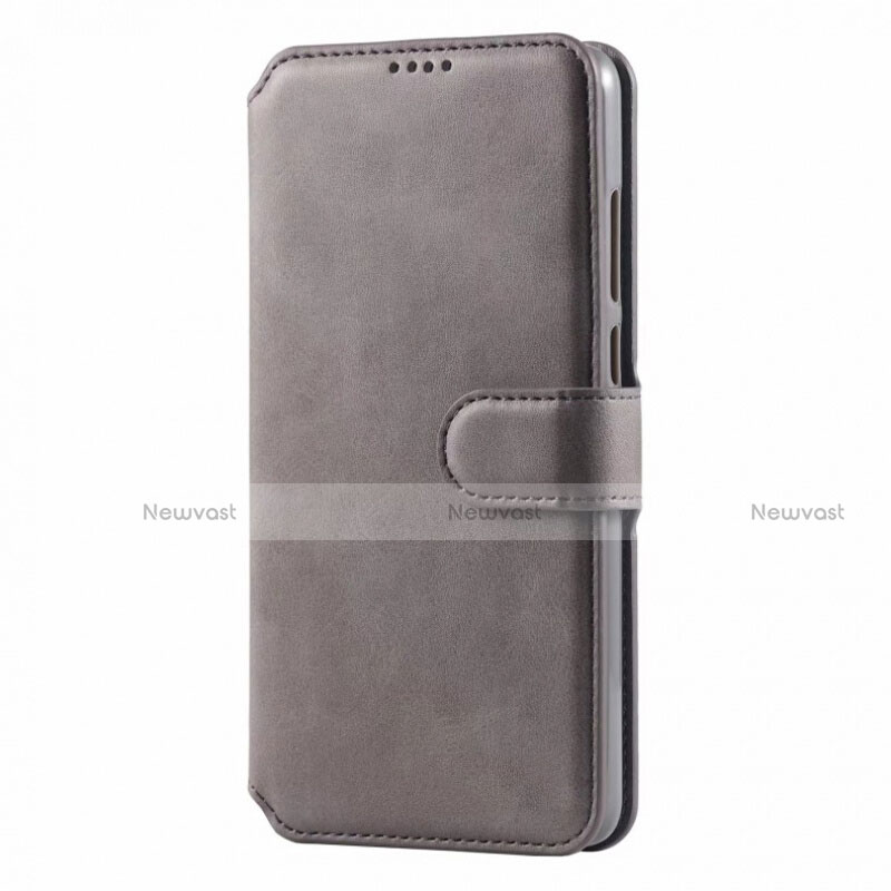 Leather Case Stands Flip Cover T03 Holder for Huawei Nova 4e Gray