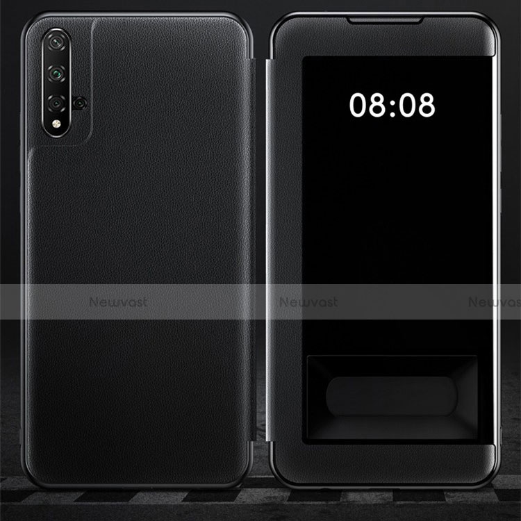 Leather Case Stands Flip Cover T03 Holder for Huawei Nova 5T Black