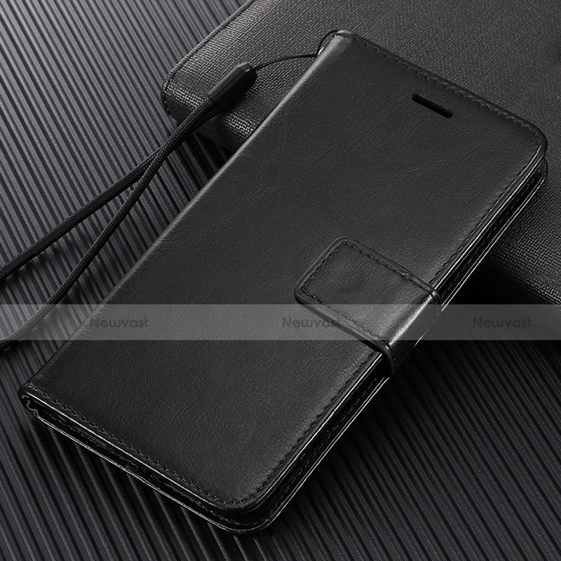 Leather Case Stands Flip Cover T03 Holder for Huawei Nova 7 SE 5G Black