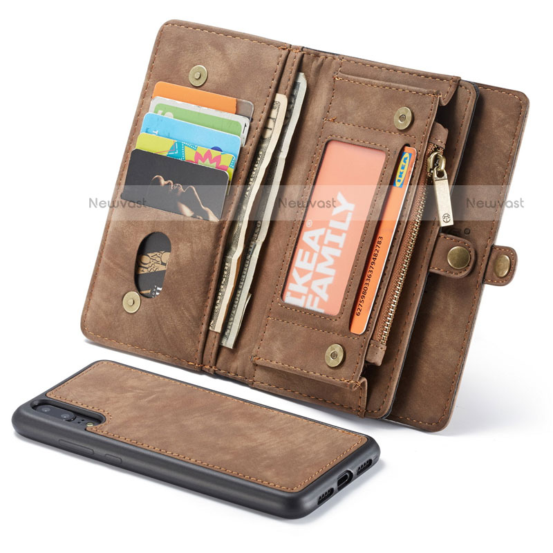 Leather Case Stands Flip Cover T03 Holder for Huawei P20 Pro Brown