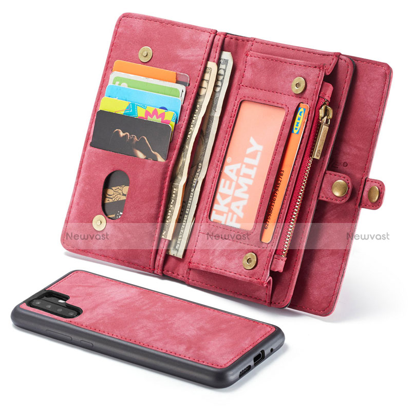 Leather Case Stands Flip Cover T03 Holder for Huawei P30 Pro Red