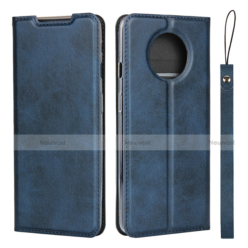 Leather Case Stands Flip Cover T03 Holder for OnePlus 7T Blue