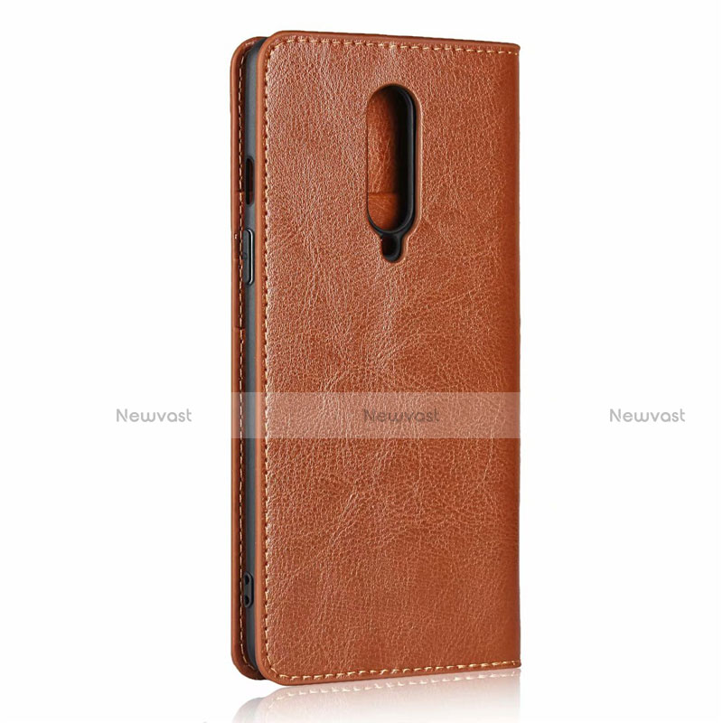 Leather Case Stands Flip Cover T03 Holder for OnePlus 8 Orange