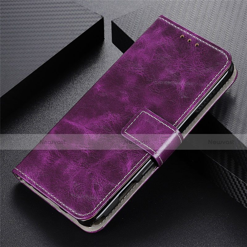 Leather Case Stands Flip Cover T03 Holder for Oppo Find X2 Neo Purple
