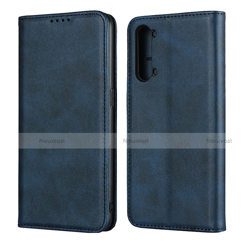 Leather Case Stands Flip Cover T03 Holder for Oppo K7 5G Blue