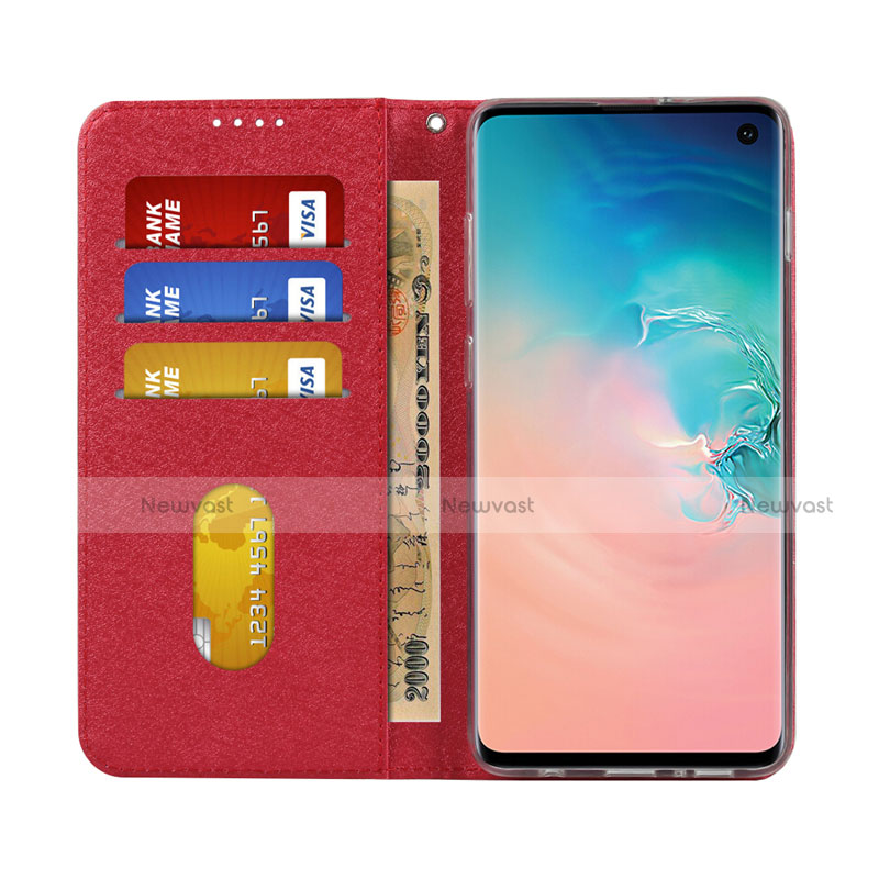 Leather Case Stands Flip Cover T03 Holder for Samsung Galaxy S10