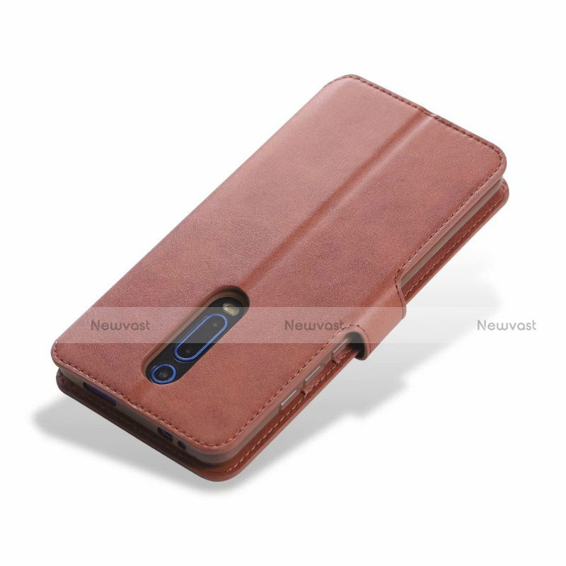Leather Case Stands Flip Cover T03 Holder for Xiaomi Mi 9T Pro Brown