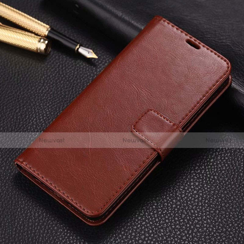Leather Case Stands Flip Cover T03 Holder for Xiaomi Mi A3 Brown