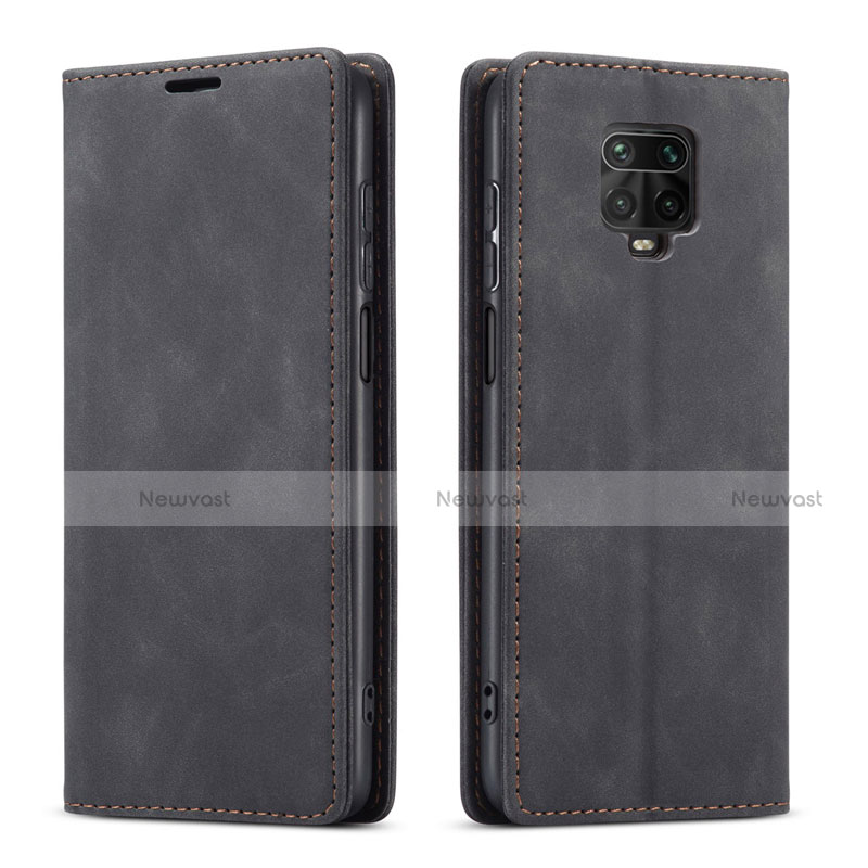 Leather Case Stands Flip Cover T03 Holder for Xiaomi Poco M2 Pro Black