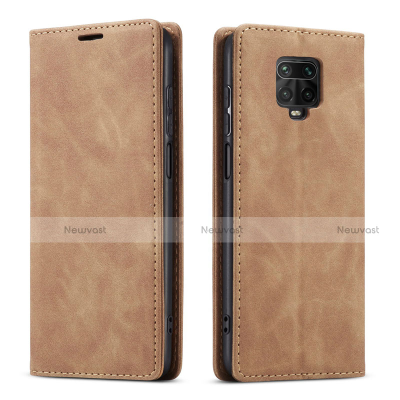 Leather Case Stands Flip Cover T03 Holder for Xiaomi Poco M2 Pro Orange