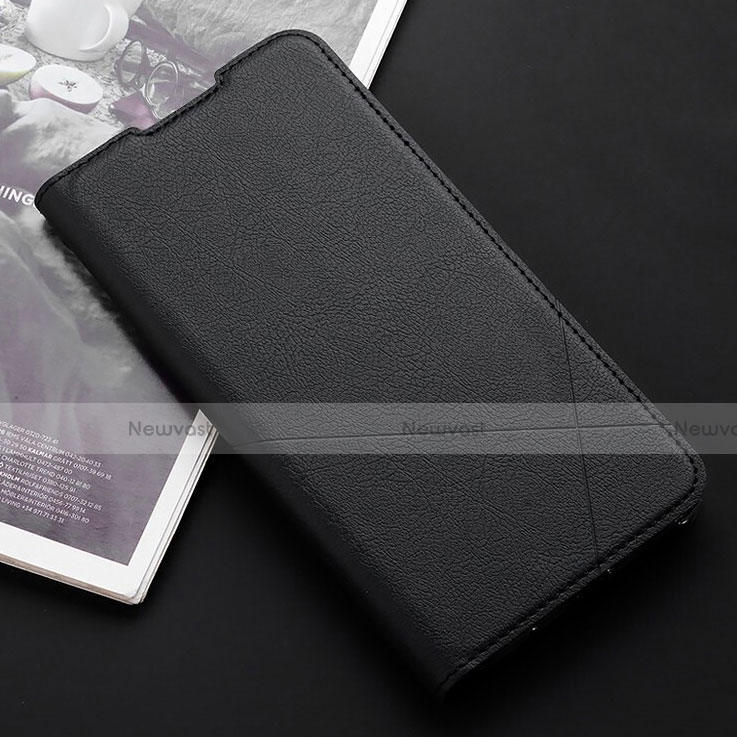 Leather Case Stands Flip Cover T03 Holder for Xiaomi Redmi Note 8 (2021) Black