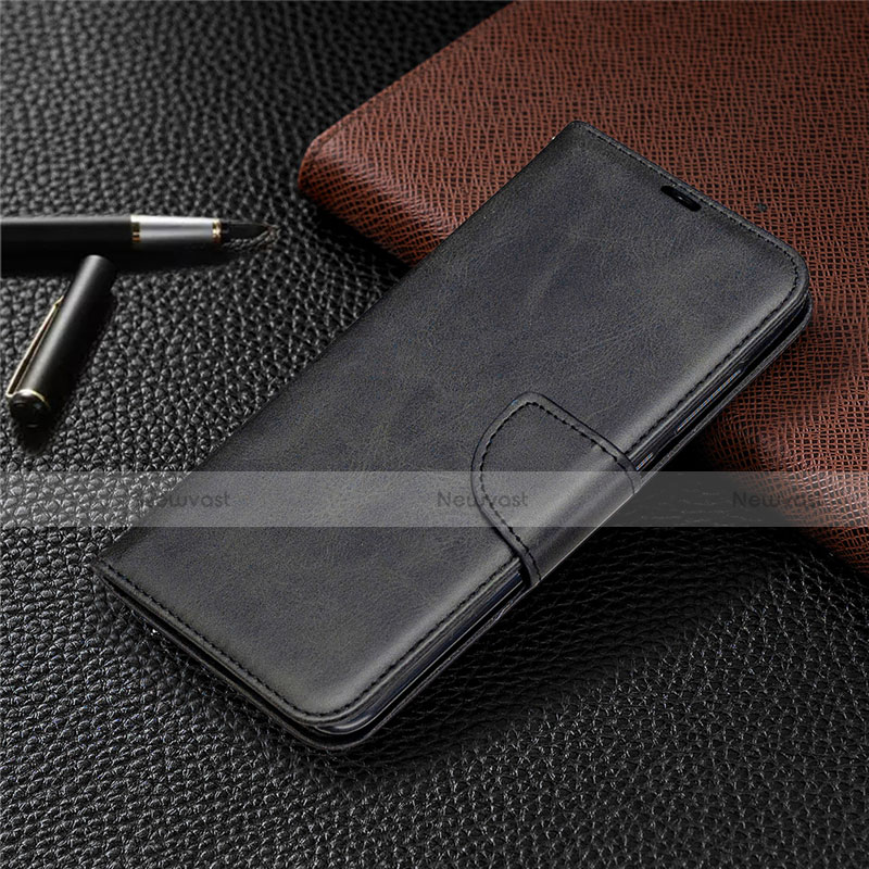 Leather Case Stands Flip Cover T03 Holder for Xiaomi Redmi Note 9 Black