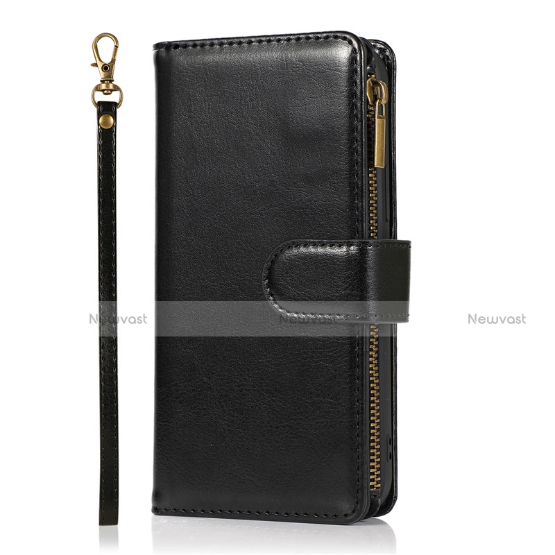 Leather Case Stands Flip Cover T04 Holder for Apple iPhone 12 Black