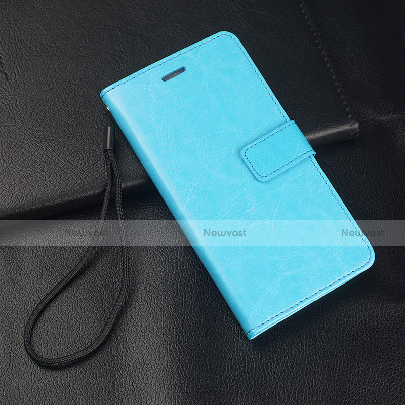 Leather Case Stands Flip Cover T04 Holder for Huawei Nova 4e Sky Blue