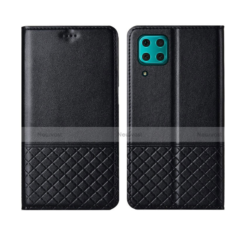 Leather Case Stands Flip Cover T04 Holder for Huawei Nova 6 SE Black