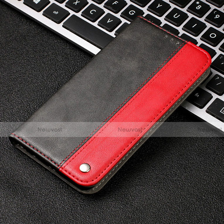 Leather Case Stands Flip Cover T04 Holder for Samsung Galaxy A70 Red