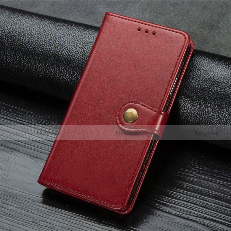 Leather Case Stands Flip Cover T04 Holder for Xiaomi Mi 10 Pro Red