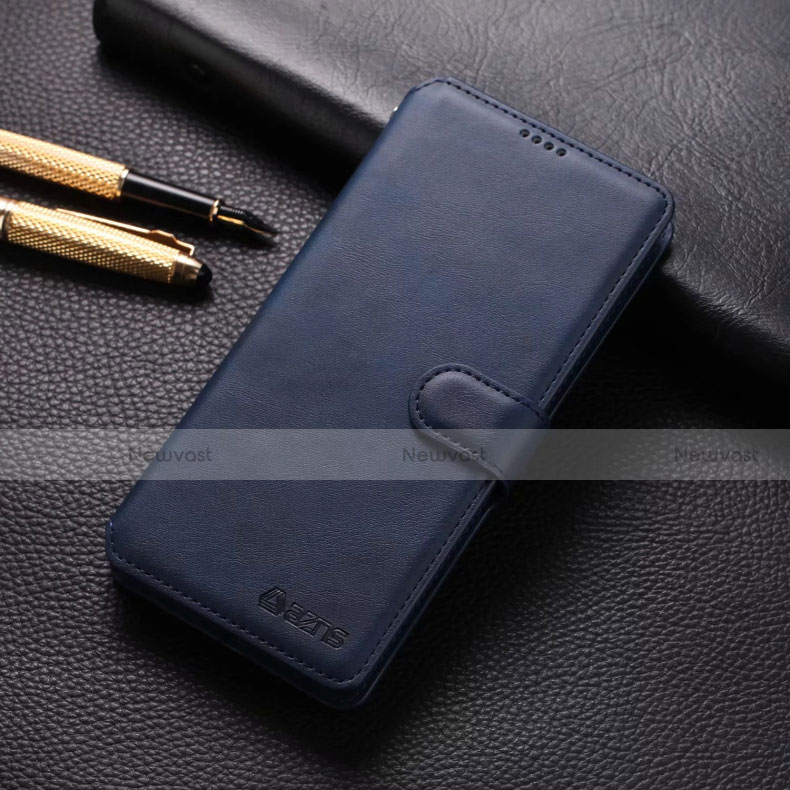 Leather Case Stands Flip Cover T04 Holder for Xiaomi Redmi Note 8 Pro Blue