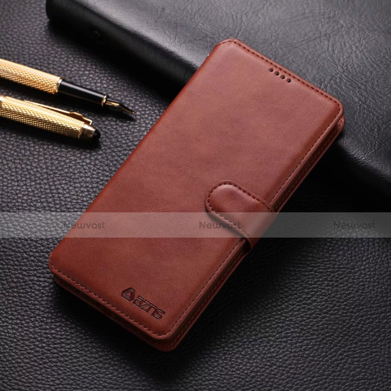 Leather Case Stands Flip Cover T04 Holder for Xiaomi Redmi Note 8 Pro Brown