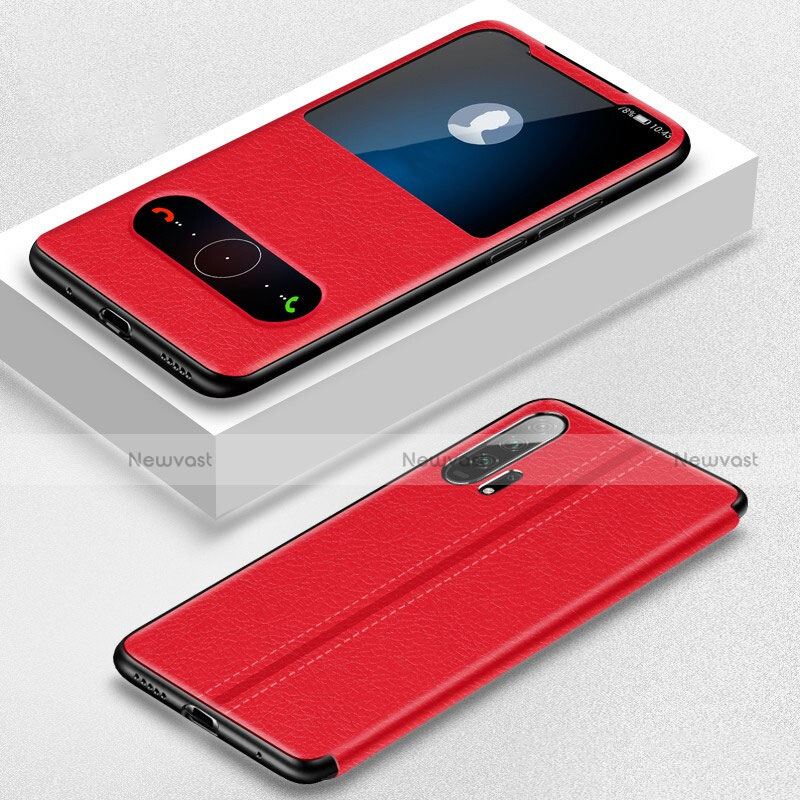 Leather Case Stands Flip Cover T05 Holder for Huawei Honor 20 Pro Red