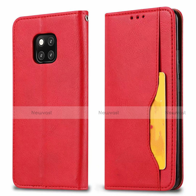 Leather Case Stands Flip Cover T05 Holder for Huawei Mate 20 Pro Red