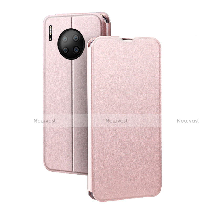 Leather Case Stands Flip Cover T05 Holder for Huawei Mate 30 5G Rose Gold